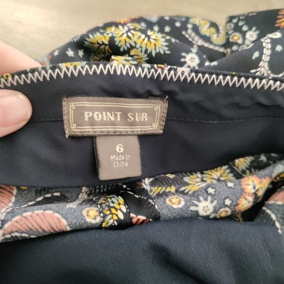 J.Crew Point Sur Jungle Floral Palazzo Pant Size 6 Navy Crepe Wide Leg - Picture 3 of 9